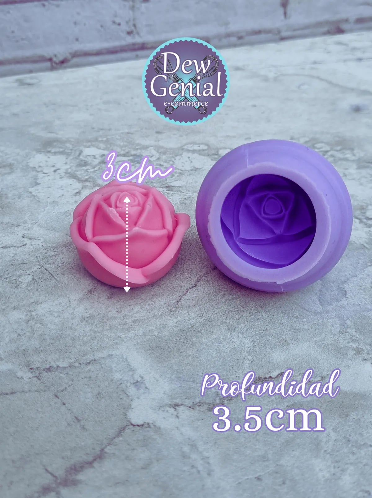 Molde De Silicona Vela Rosa 3.5Cm DG-1268