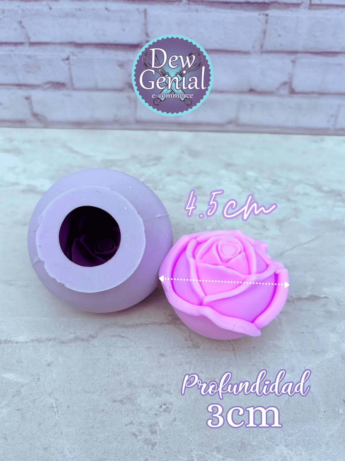 Molde De Silicona Vela Rosa 4.5Cm DG-1269