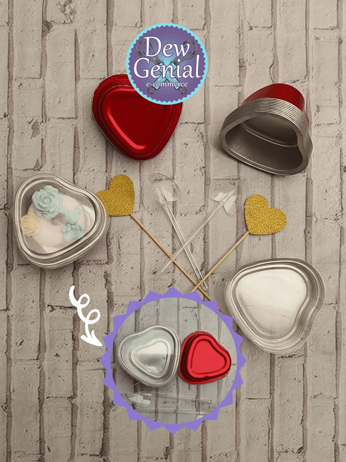 Moldes Horneables de Corazon X6